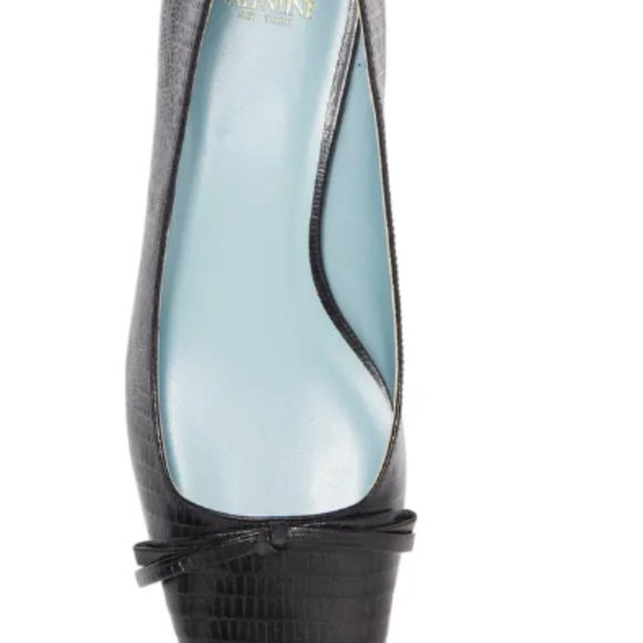 Frances Valentine Mary Embossed Leather Dress Pump In Black - Picture 7 of 12